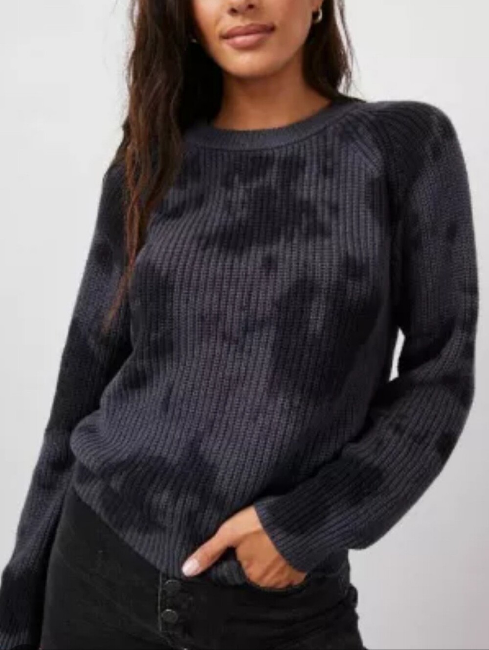 Rails Venus Iron Black Tie Dye Cotton Cashmere Sweater